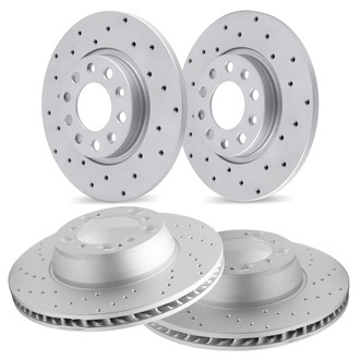 R1 Concepts® WMPN2-73117 - Drilled Front and Rear Brake Rotor Set