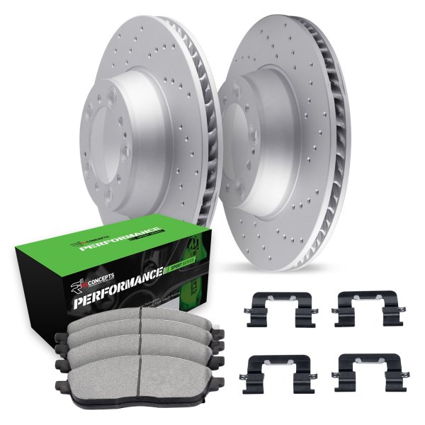  R1 Concepts® - Drilled Front Brake Kit with Performance Sport Pads