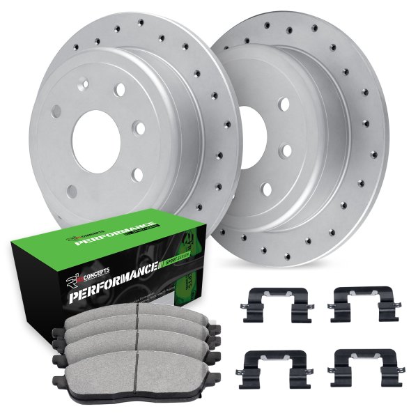  R1 Concepts® - Drilled Front Brake Kit with Performance Sport Pads