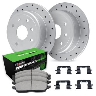 R1 Concepts® - Drilled Front Brake Kit with Performance Sport Pads