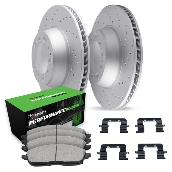  R1 Concepts® - Drilled Front Brake Kit with Performance Sport Pads