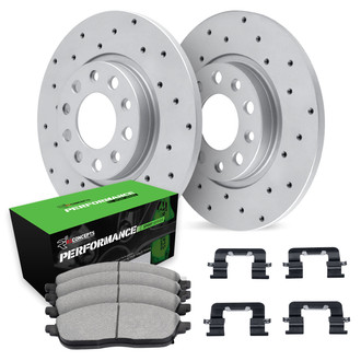 R1 Concepts® - Drilled Rear Brake Kit with Performance Sport Pads