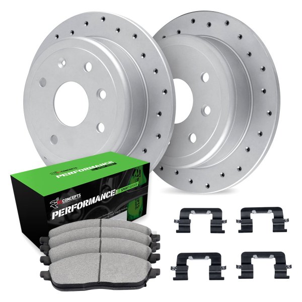  R1 Concepts® - Drilled Front Brake Kit with Performance Sport Pads