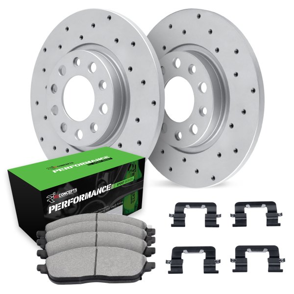  R1 Concepts® - Drilled Rear Brake Kit with Performance Sport Pads