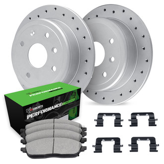 R1 Concepts® - Drilled Front Brake Kit with Performance Sport Pads