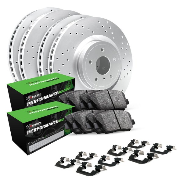  R1 Concepts® - Drilled Front and Rear Brake Kit with Performance Sport Pads