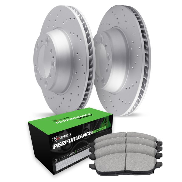  R1 Concepts® - Drilled Front Brake Kit with Performance Sport Pads