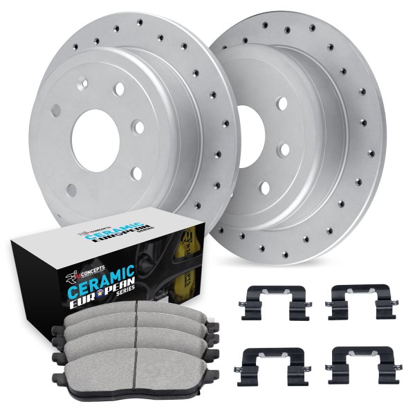  R1 Concepts® - Drilled Front Brake Kit with Euro Ceramic Pads