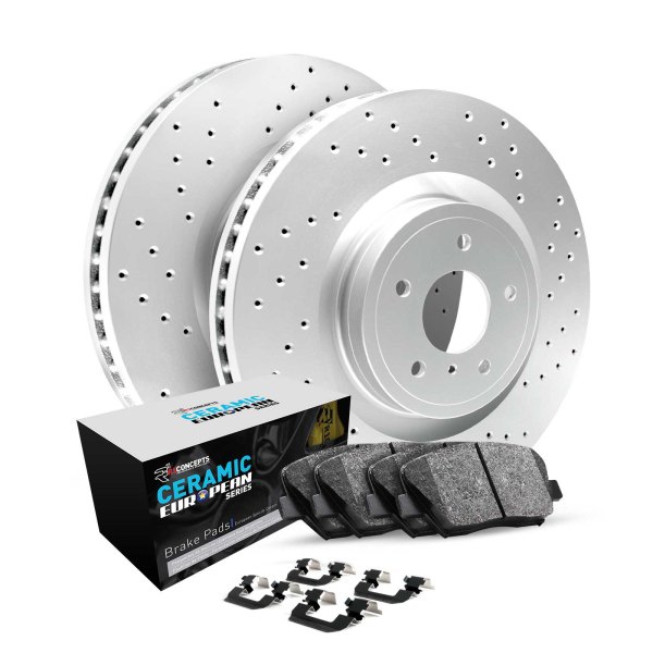  R1 Concepts® - Drilled Rear Brake Kit with Euro Ceramic Pads