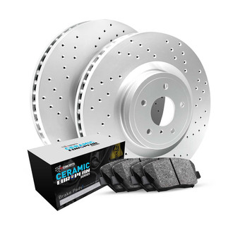R1 Concepts® - Drilled Front Brake Kit with Euro Ceramic Pads
