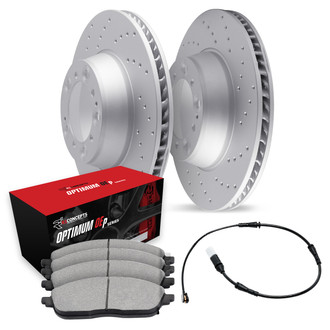 R1 Concepts® - Drilled Front Brake Kit with Optimum OE Pads