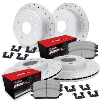 R1 Concepts® - Drilled Brake Kit with Optimum OE Pads