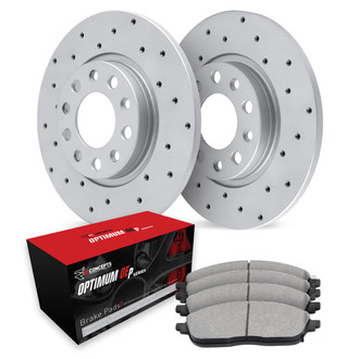 R1 Concepts® - Drilled Rear Brake Kit with Optimum OE Pads