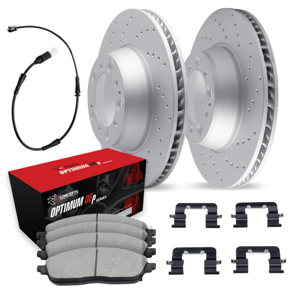 R1 Concepts Front Rear Brakes And Rotors Kit |Front Rear Brake Pads| Brake Rotors And Pads| Optimum OEp Brake Pads And Rotors WHUN2-31019