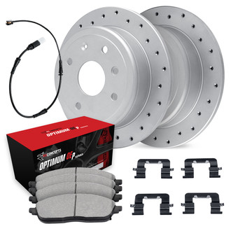 R1 Concepts® - Drilled Rear Brake Kit with Optimum OE Pads