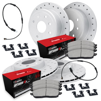 R1 Concepts® - Drilled Brake Kit with Optimum OE Pads