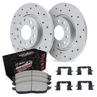 R1 Concepts® - Drilled Rear Brake Kit with Performance Sport Pads