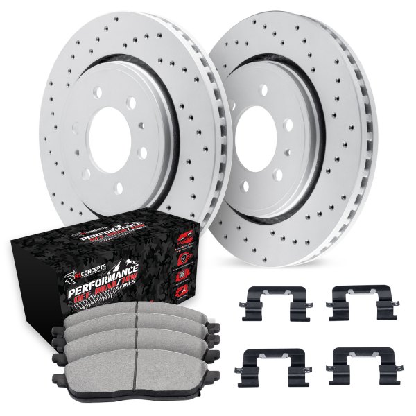  R1 Concepts® - Drilled Front Brake Kit with Performance Sport Pads