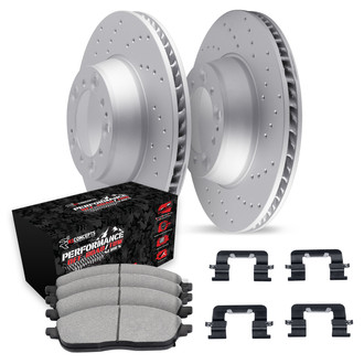 R1 Concepts® - Drilled Front Brake Kit with Performance Sport Pads