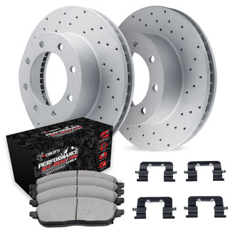 R1 Concepts® - Drilled Front Brake Kit with Performance Sport Pads