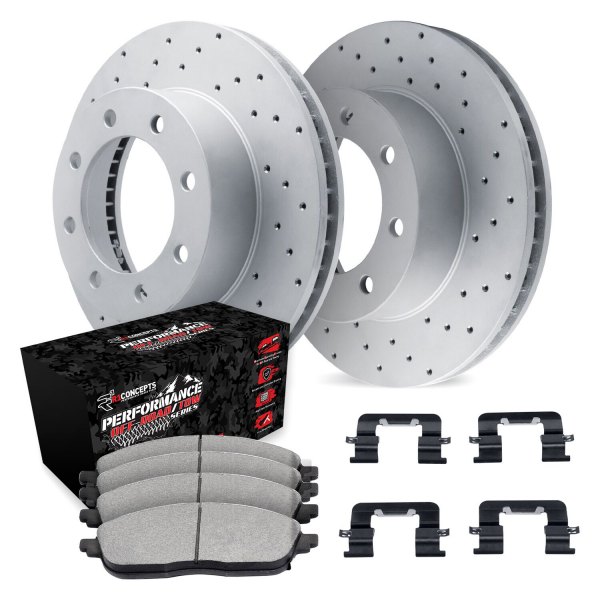  R1 Concepts® - Drilled Front Brake Kit with Performance Sport Pads