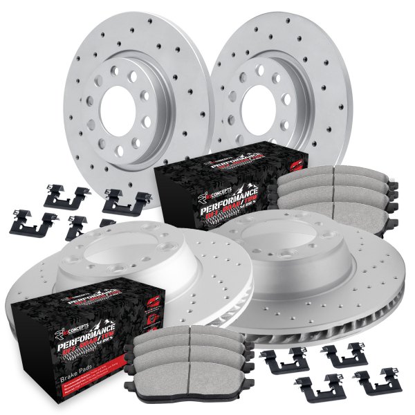  R1 Concepts® - Drilled Front and Rear Brake Kit with Performance Sport Pads