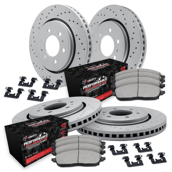  R1 Concepts® - Drilled Front and Rear Brake Kit with Performance Sport Pads