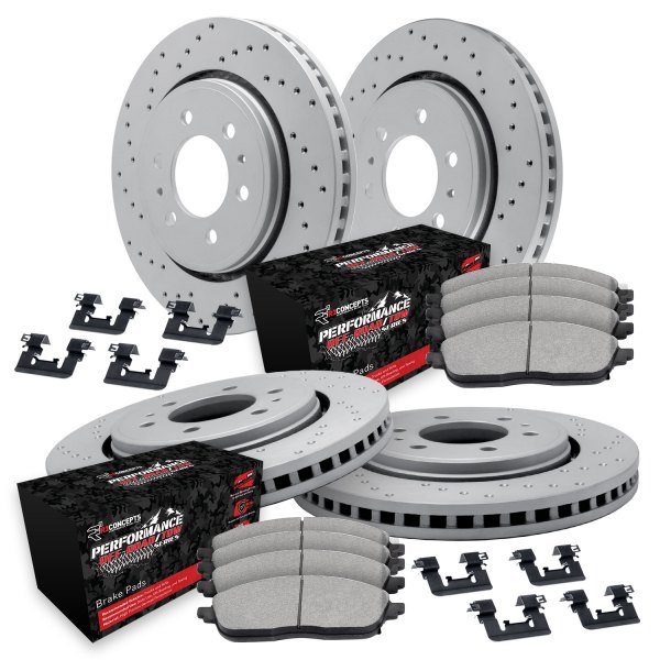  R1 Concepts® - Drilled Front and Rear Brake Kit with Performance Sport Pads