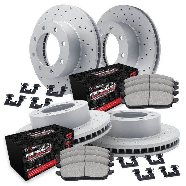  R1 Concepts® - Drilled Front and Rear Brake Kit with Performance Sport Pads