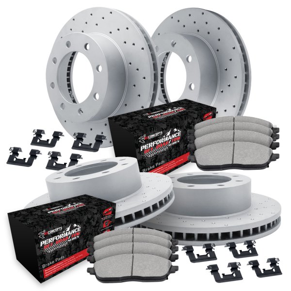  R1 Concepts® - Drilled Front and Rear Brake Kit with Performance Sport Pads