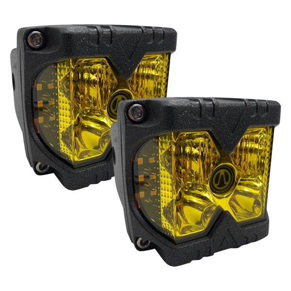 Race Sport® - HD Series 2x40W Cube Amber LED Lights, with Amber Side Strobe
