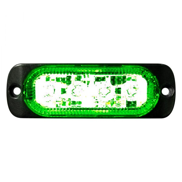 Race Sport® - 4-LED Ultra Slim Bolt-On Mount Green LED Strobe Light