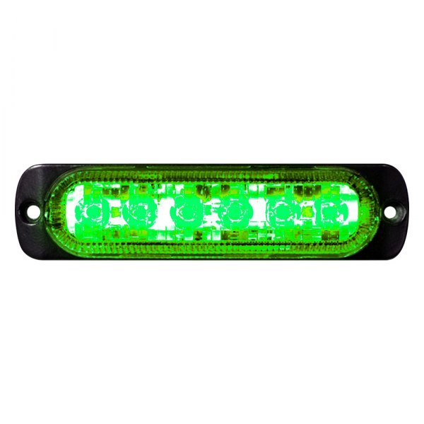 Race Sport® - 6-LED Ultra Slim Bolt-On Mount Green LED Strobe Light
