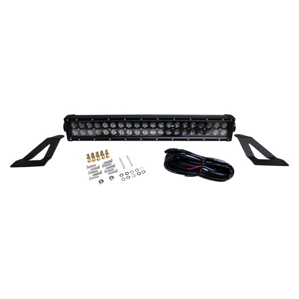 Race Sport® - Grille Blacked Out® Series Silver Hi Performance 20" 120W Dual Row Combo Beam LED Light Bar