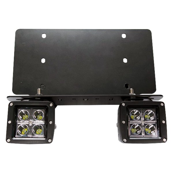 Race Sport® - License Plate Street Series US License Plate 3" 2x16W Cube Spot Beam LED Lights with (2) Street Series 3x3 LED Cubes 2800 LUX