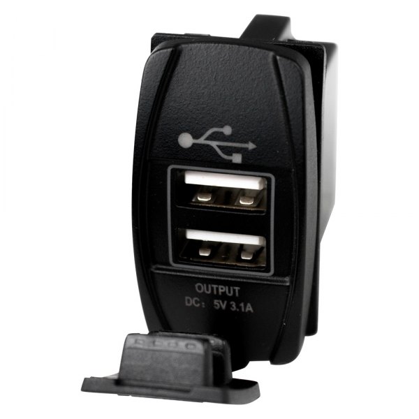  Race Sport® - LED Rocker Switch 2-Port USB Charge LED Panel