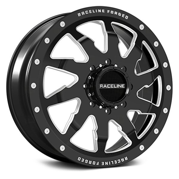 RACELINE® - RF404P RATCHET 8 FORGED DUALLY Front Gloss Black Milled