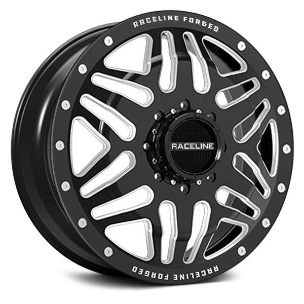RACELINE® - RF406B SECTOR 8 FORGED DUALLY Front Gloss Black Milled