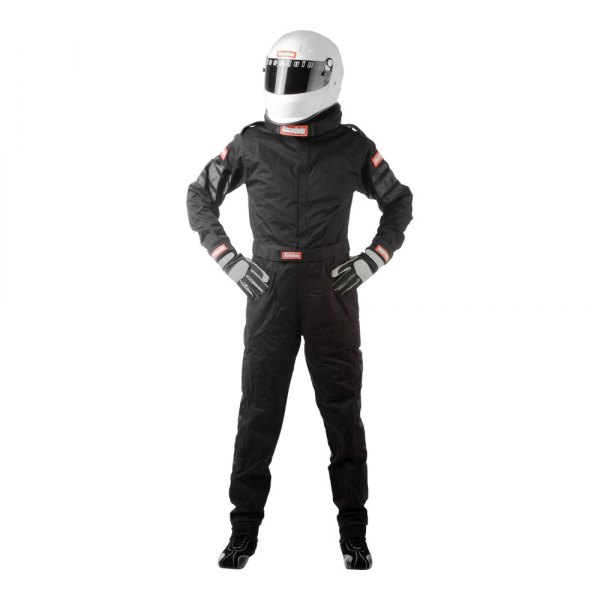 RaceQuip® - 110 Series Black L Single Layer Racing Suit
