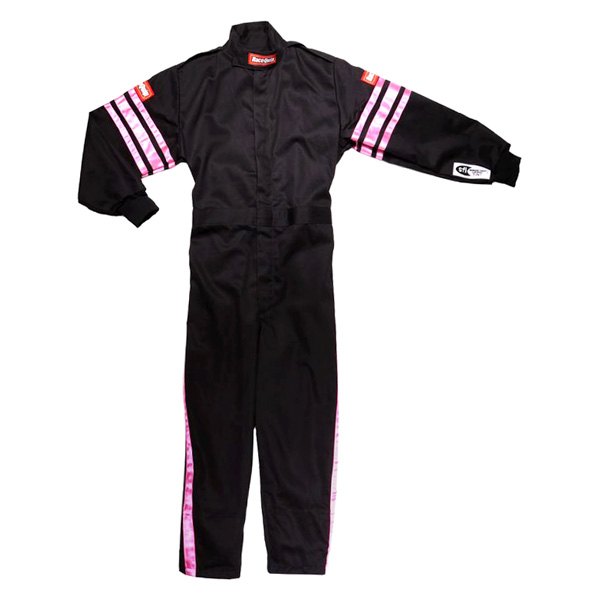 RaceQuip® - Pro-1 Series Black with Pink XS Single Layer Racing Suit