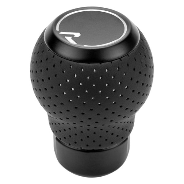 Raceseng® - Manual Stratose 6-Speed Perforated Leather Shift Knob with Black Matte Base and Cap