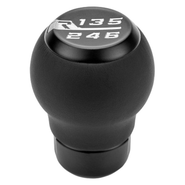 Raceseng® - Manual Stratose 6-Speed Leather Shift Knob with Black Matte Base and Cap