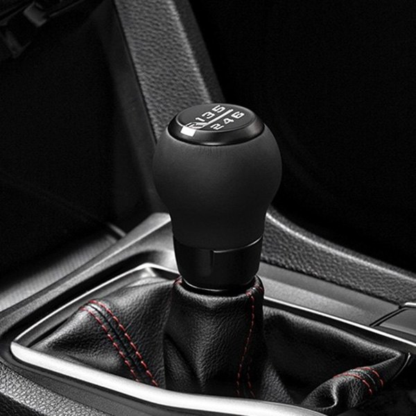 Raceseng® - Stratose 6-Speed Leather Shift Knob with Black Matte Base and Cap