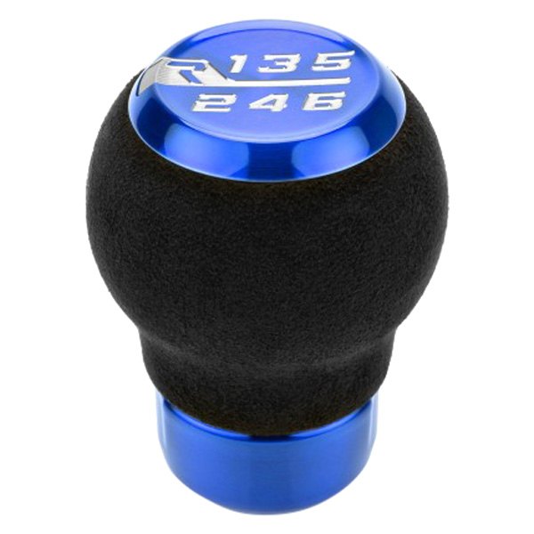 Raceseng® - Manual Stratose Alcantara Shift Knob with Blue Translucent Base and Cap