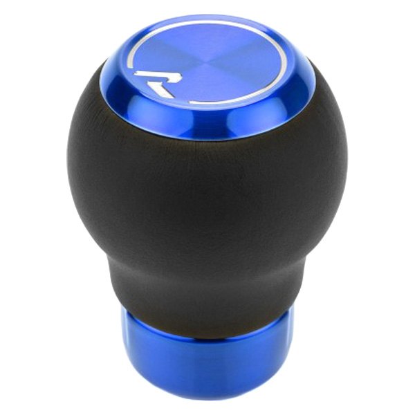 Raceseng® - Manual Stratose 6-Speed Leather Shift Knob with Blue Translucent Base and Cap