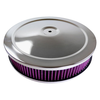 Racing Power Company® - Muscle Car Style Red Air Cleaner Set with Washable Element and Raised Base