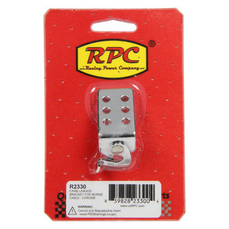 Racing Power Company® - Chrome Carburetor Linkage Bracket for Morse Cable