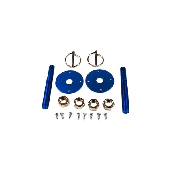 Racing Power Company® - 1/2" Blue Aluminum Hood Pin Set with Torsion Pins