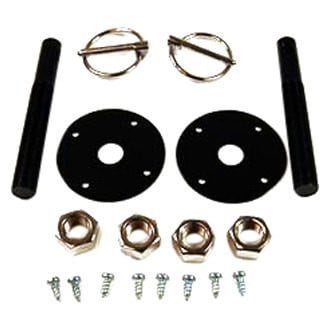 Racing Power Company® - 1/2" Black Aluminum Hood Pin Set with Torsion Pins