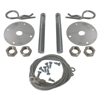 Racing Power Company® - 1/2" Chrome Steel Hood Pin Set with Hair Pins and Tethers